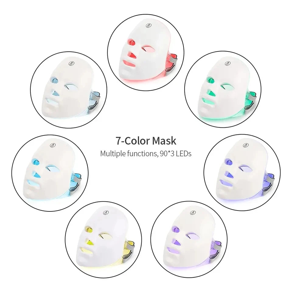 New Beauty Facial Color LED Light Mask – 7-Color Photon Rejuvenation & Light Therapy Device by Topchant