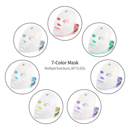 New Beauty Facial Color LED Light Mask – 7-Color Photon Rejuvenation & Light Therapy Device by Topchant
