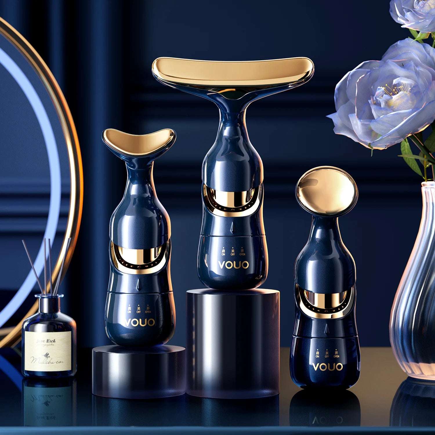 Luxury EMS Face & Neck Massager – Anti-Aging Skin Tightening Device by Reveal Aura™