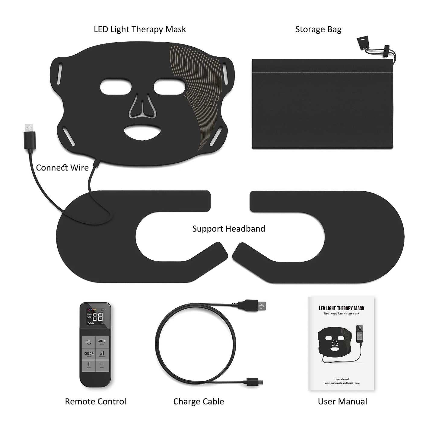 Rechargeable LED Face Mask – 4 Colors PDT Photon Therapy for Skin Rejuvenation & Anti-Aging