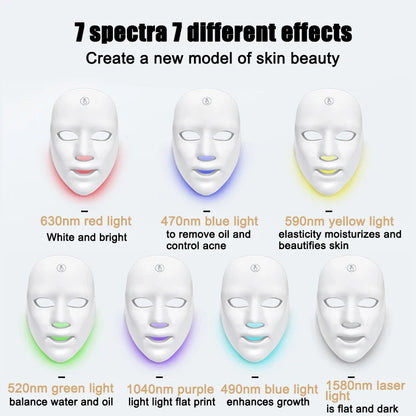 New Beauty Facial Color LED Light Mask – 7-Color Photon Rejuvenation & Light Therapy Device by Topchant
