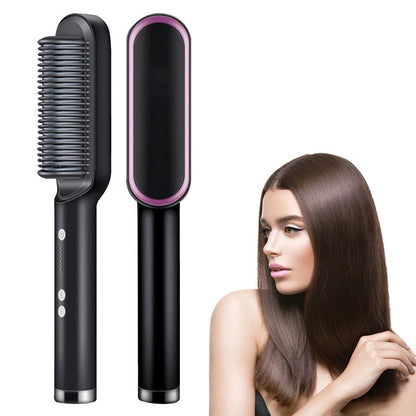High-Quality Electric Hair Straightener Brush – Professional Fast Heating Ceramic Hair Straightener.