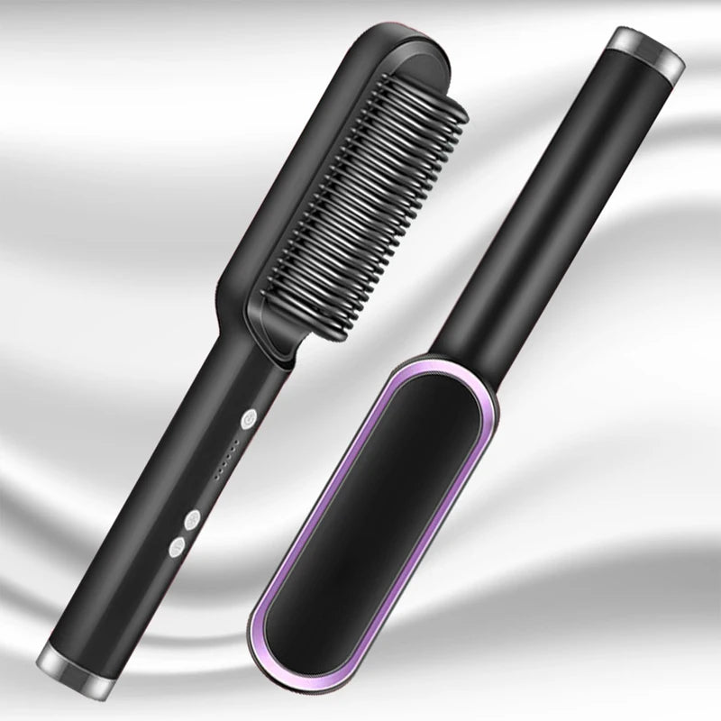 High-Quality Electric Hair Straightener Brush – Professional Fast Heating Ceramic Hair Straightener.