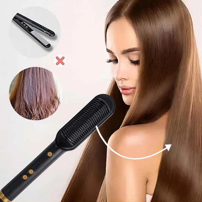 High-Quality Electric Hair Straightener Brush – Professional Fast Heating Ceramic Hair Straightener.